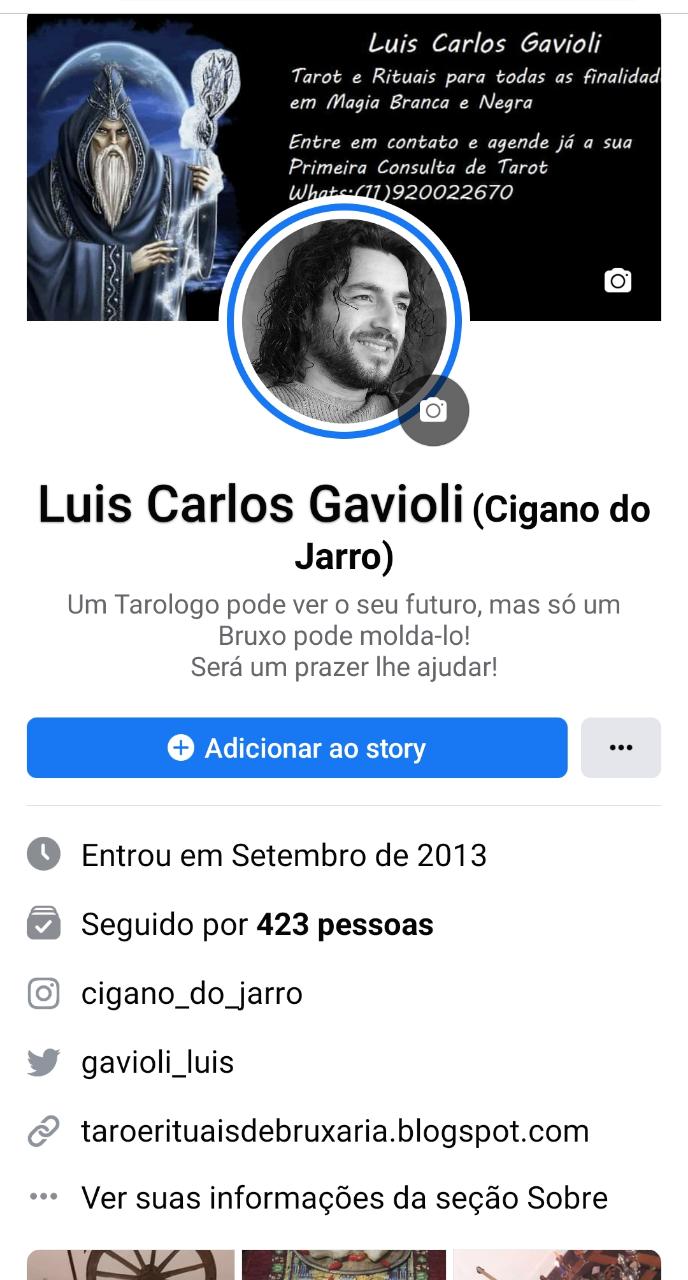 Tarologo e Terapeuta Espiritual Luis Carlos Gavioli
