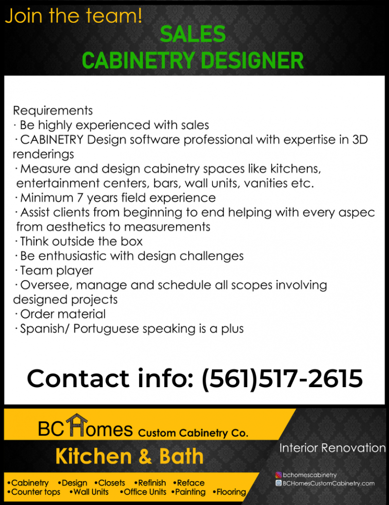 Cabinetry Sales Rep and Design 