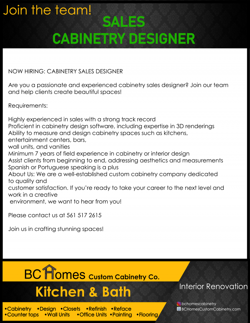 Cabinetry Sales designer