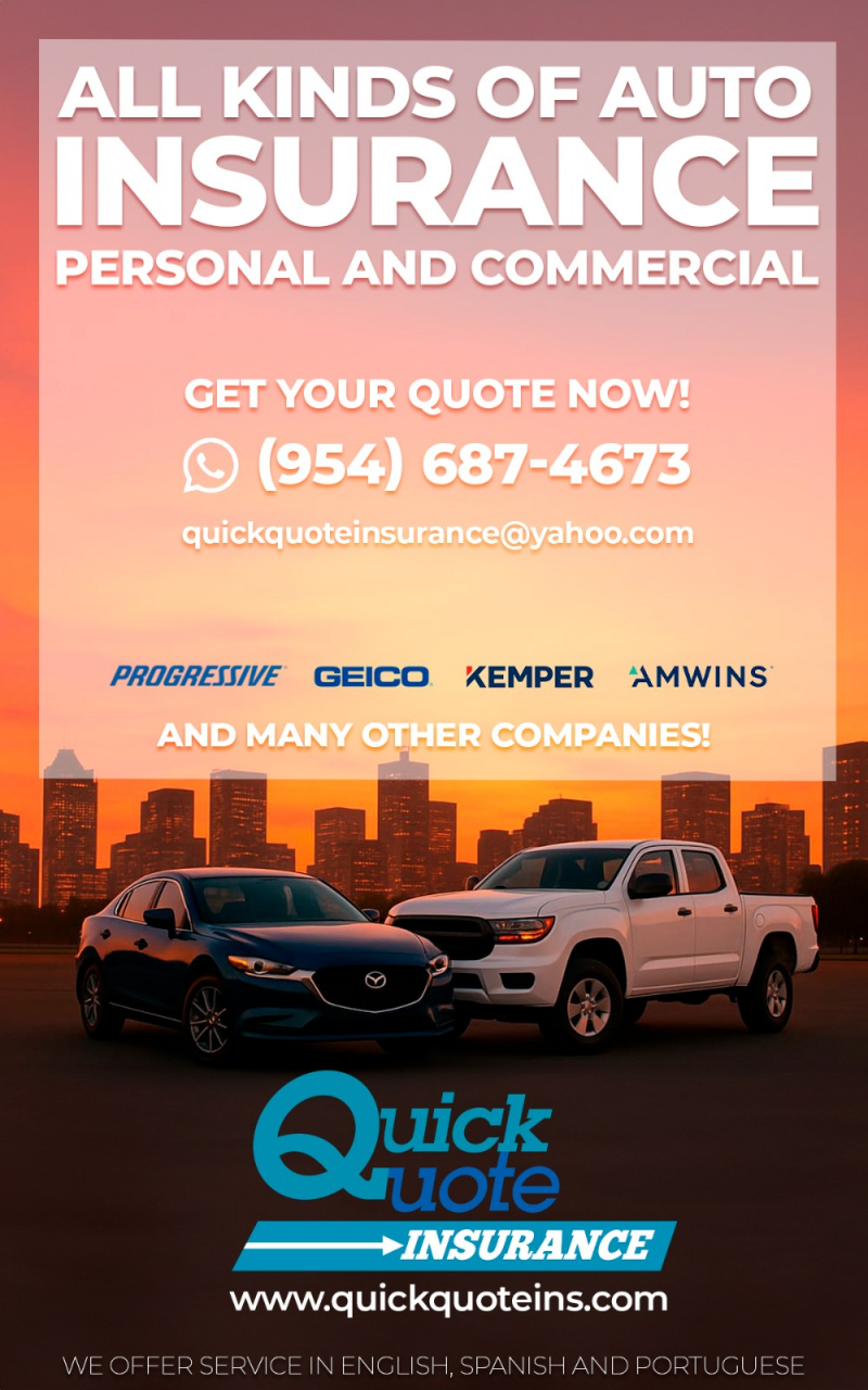 Quick Quote Insurance, Inc; Seguros, Emplacamentos e Documentacao