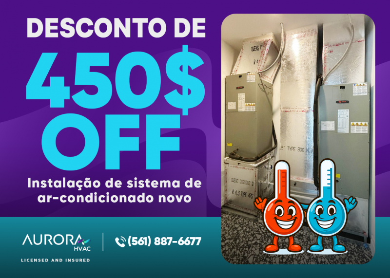 AR-CONDICIONADO Oferta Especial de Primavera: $450 de desconto na instalação de um novo ar-condicionado — somente hoje!