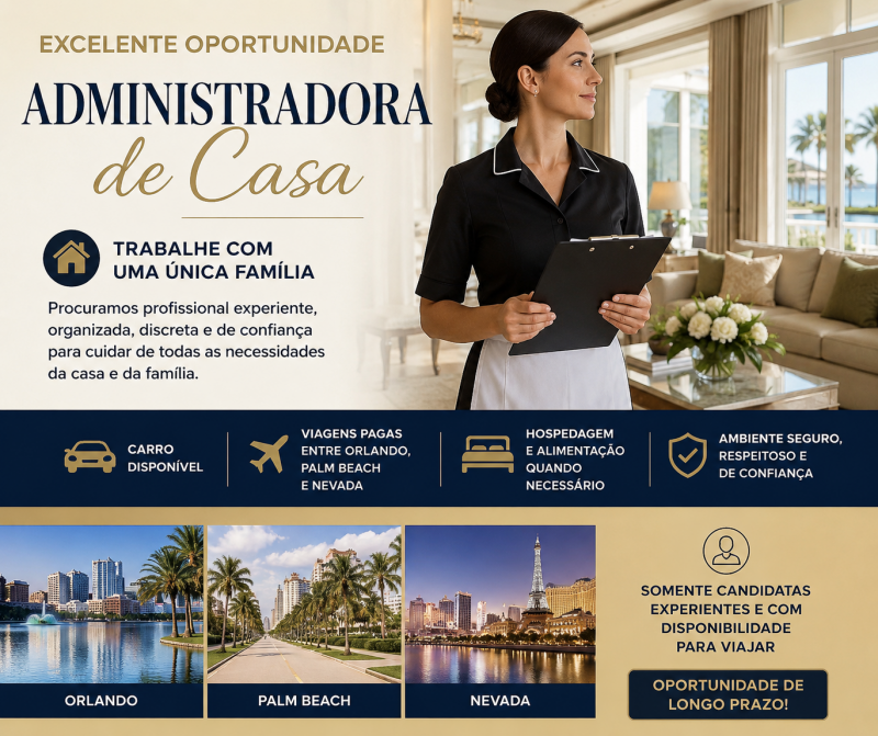 Vaga Para Administradora de Casa
