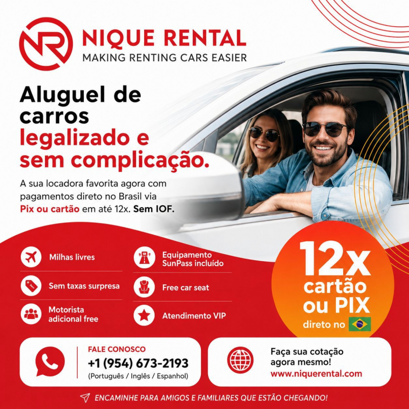 ‎🚘 Nique Rental 🚘 Aluguel de carros Legalizado e sem complicação.
