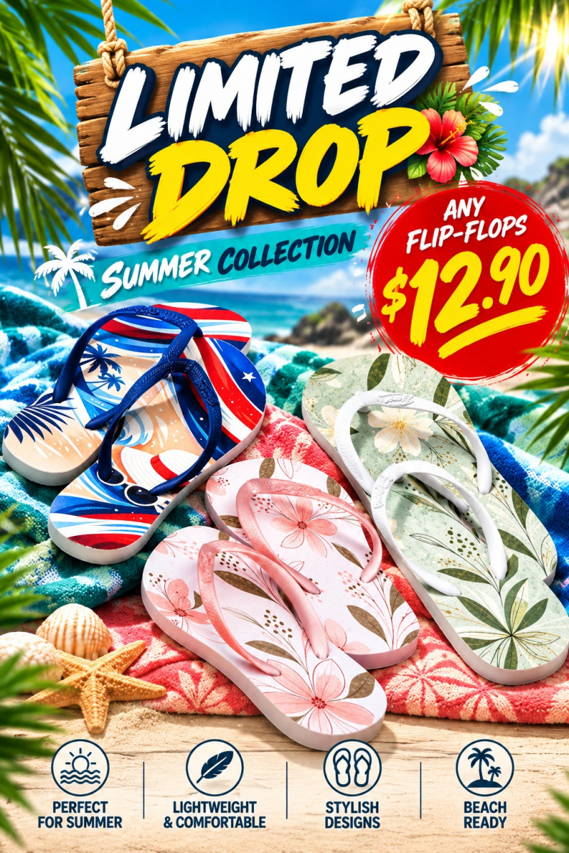 Chinelos personalizados Verão e Primavera final de estoque