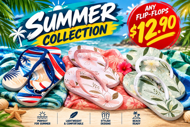 Chinelos personalizados Verão e Primavera final de estoque
