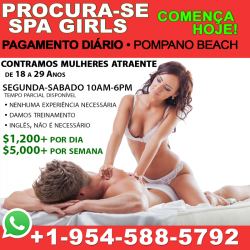 📌 PROCURA-SE, Spa Girls -18-29 anos • LIGA NOS! • Pompano Beach