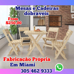 Mesas e Cadeiras Dobraveis  de Madeira Fabricacao ...