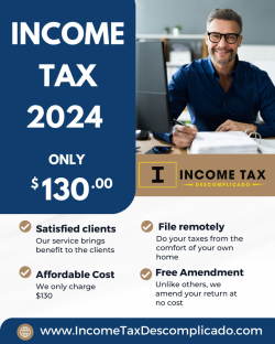 Income Tax 2024. Apenas $130. 