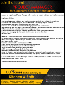 Custom cabinetry  and interior renovation project manager