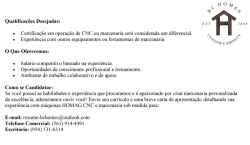 Operador de CNC - Moveis sob medida de alto padrão