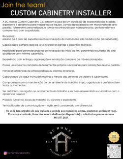 Instalador de marcenaria sob medida.