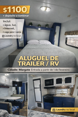 Alugo trailer/RV em Margate com tudo incluso!!!