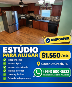 Studio disponível coconut creek 