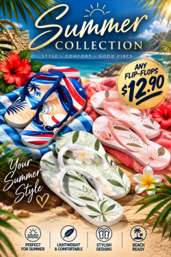 Chinelos personalizados Verão e Primavera final de estoque