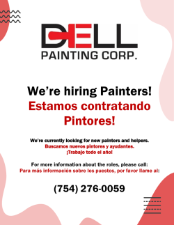Estamos contratando Pintores!